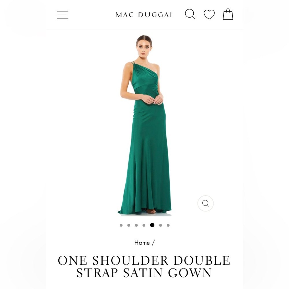 Mac Duggal One shoulder Double Strap Satin Gown